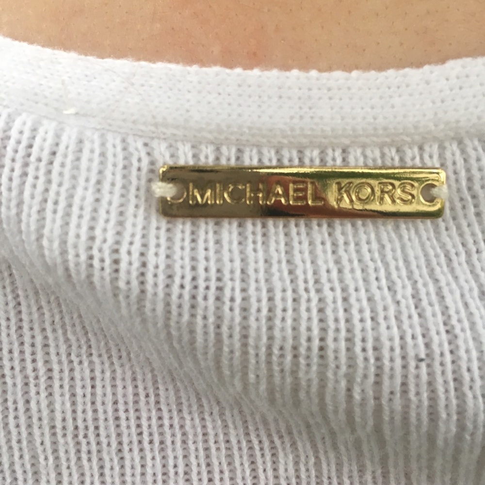 Michael Kors white lace up top - Picture 3 of 5